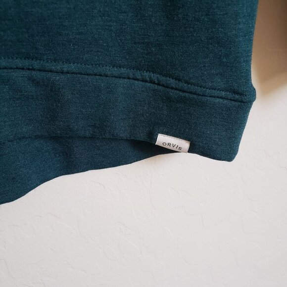 Orvis Cozy Pullover Crewneck Soft Fleece Lined Sweater Teal Size XXL Relaxed Fit - Picture 5 of 10